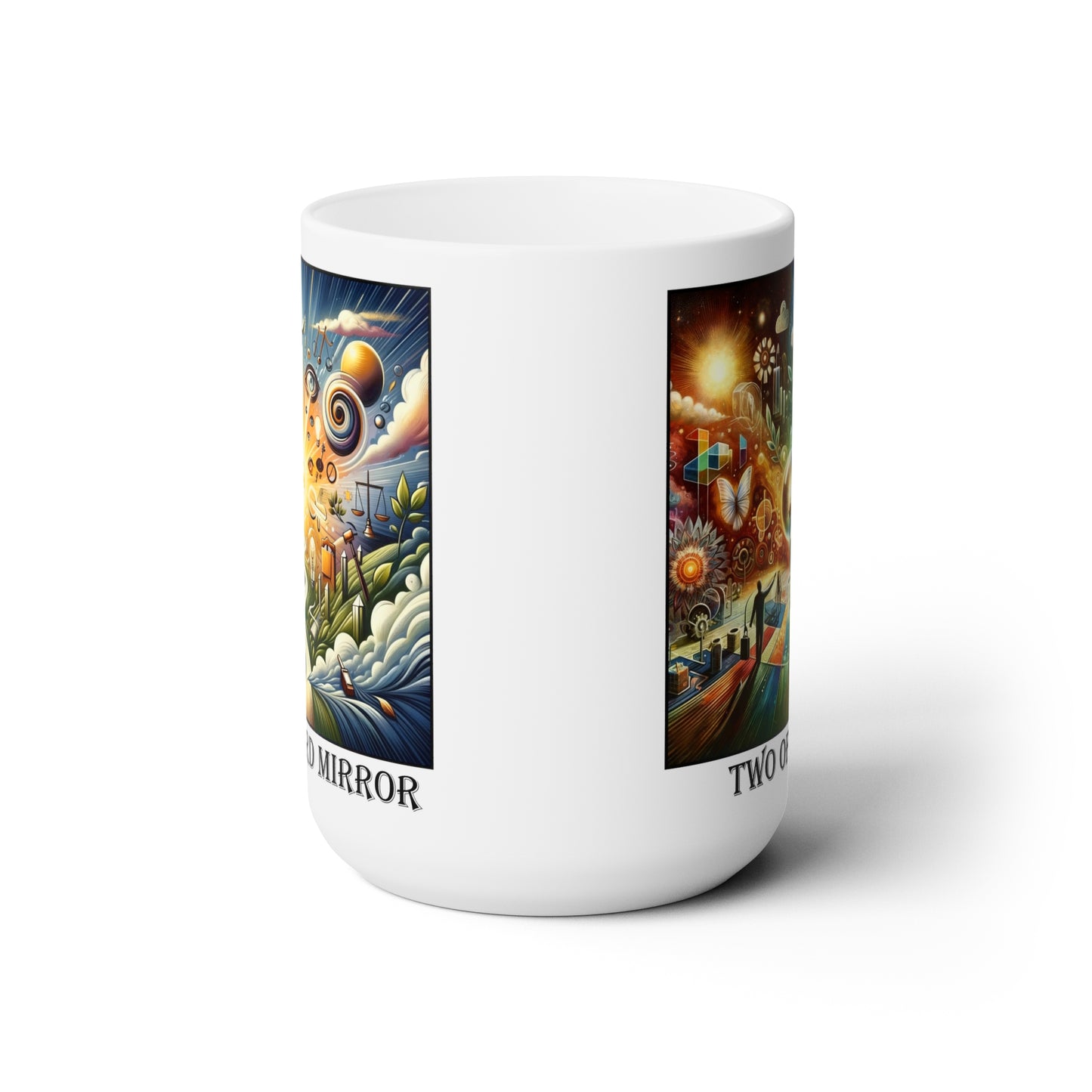 The Two of Clubs Ceramic 15 oz Mug from the Some Weird Mirror Collection ~ Game Version~
