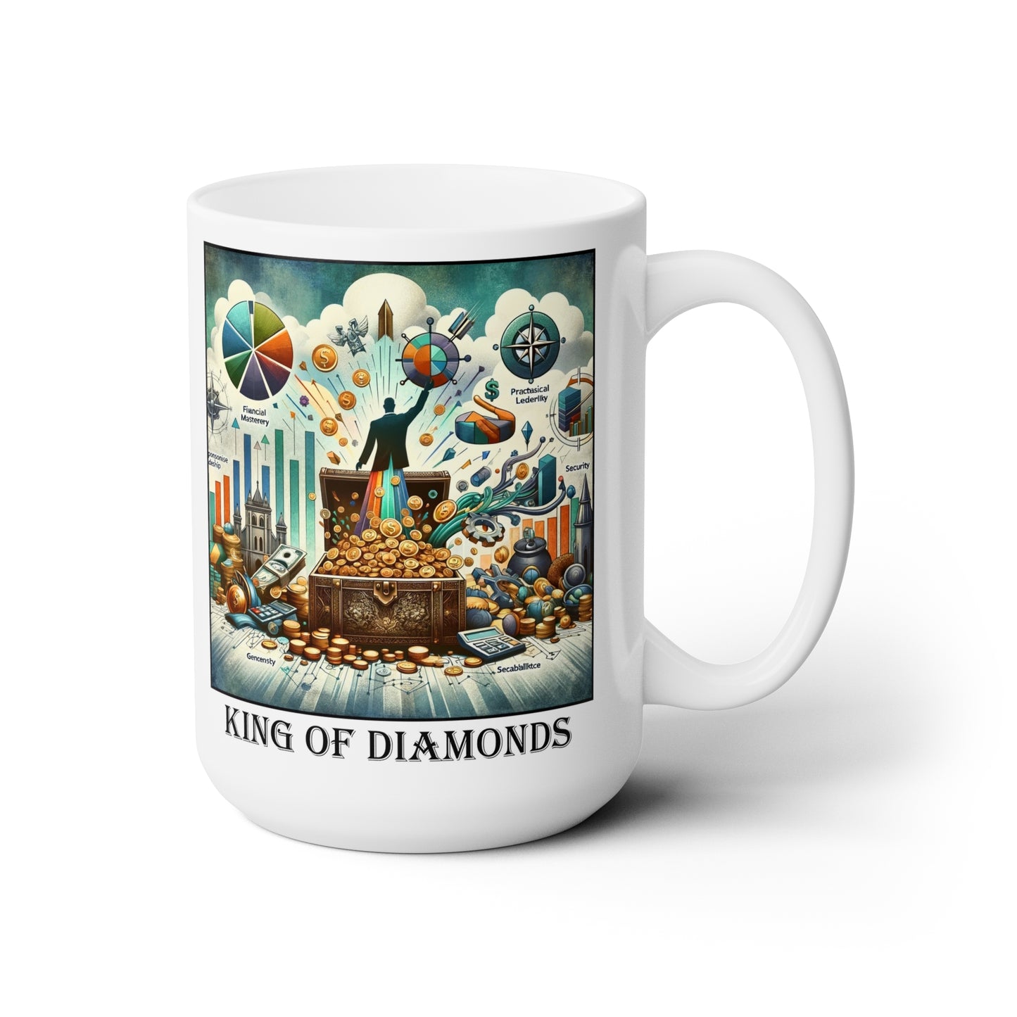 The King of Diamonds Ceramic 15 oz Mug from the Some Weird Mirror Collection ~ Game Version ~