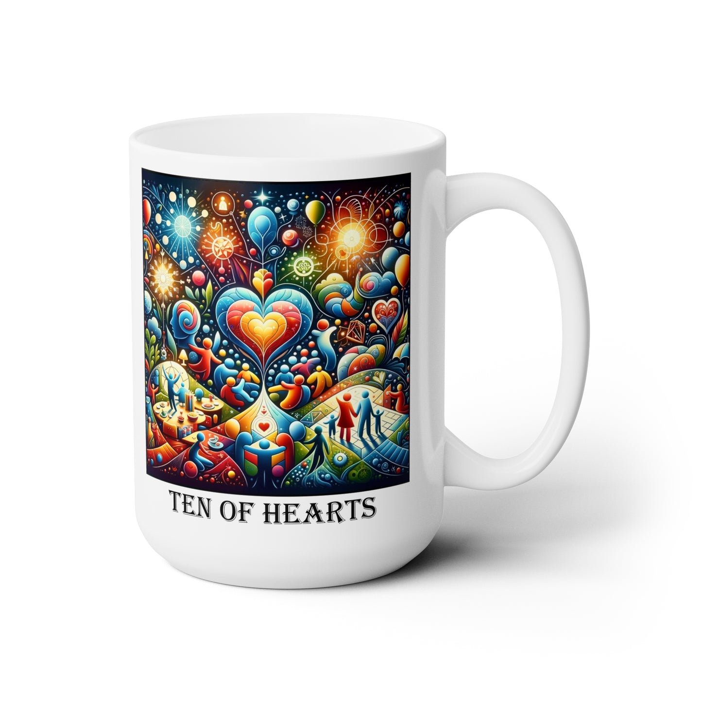 The Ten of Hearts Ceramic 15 oz Mug from the Some Weird Mirror Collection ~ Game Version ~