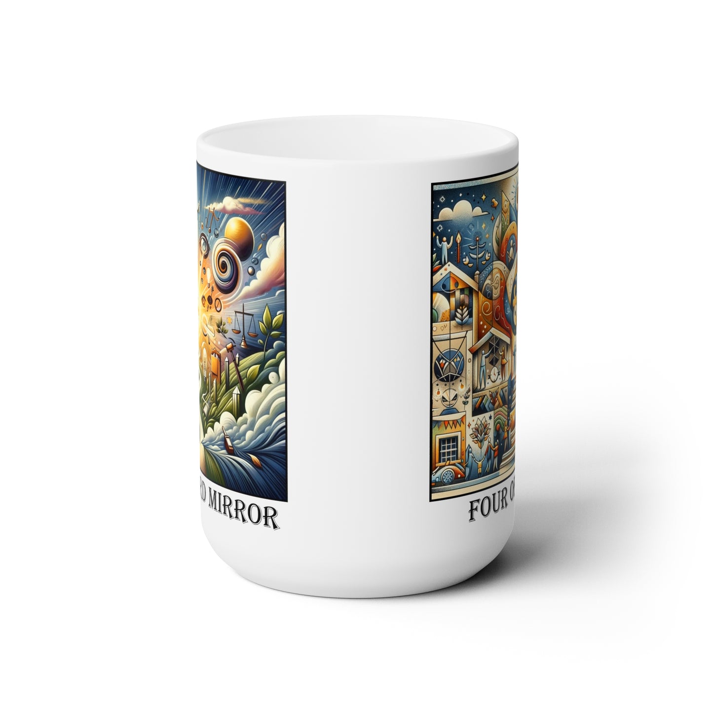 The Four of Clubs Ceramic 15 oz Mug from the Some Weird Mirror Collection ~ Game Version~