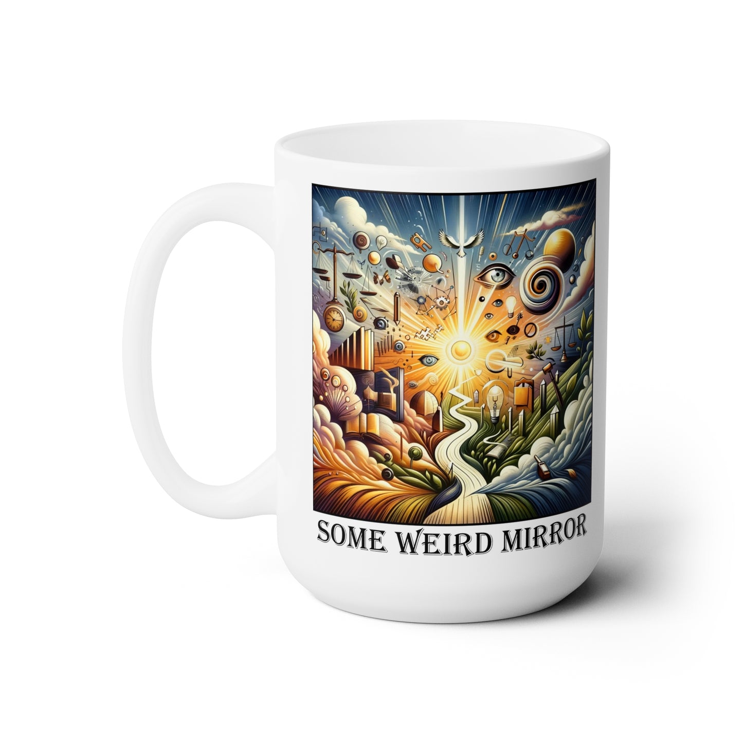 The Six of Hearts Ceramic 15 oz Mug from the Some Weird Mirror Collection ~ Game Version ~