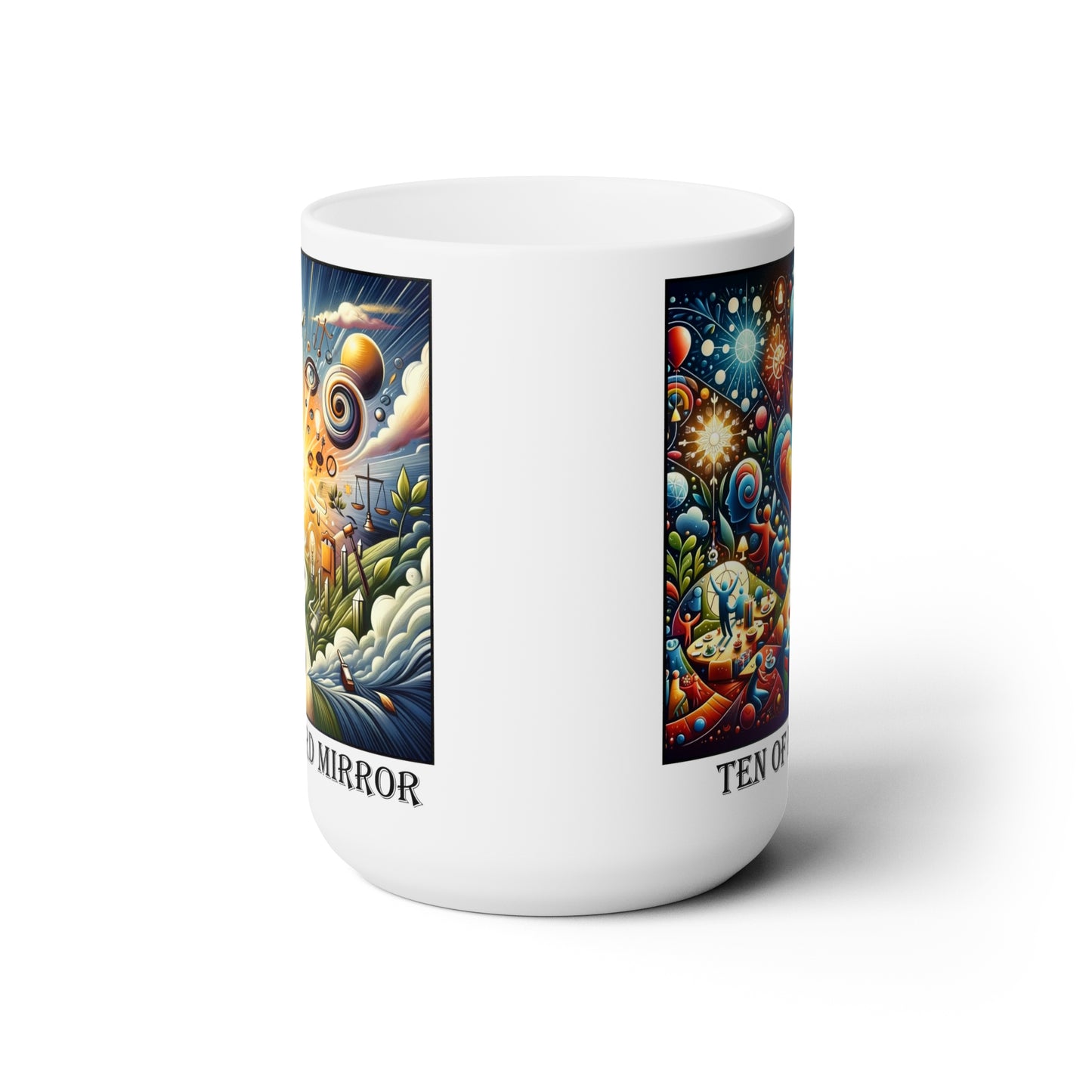 The Ten of Hearts Ceramic 15 oz Mug from the Some Weird Mirror Collection ~ Game Version ~