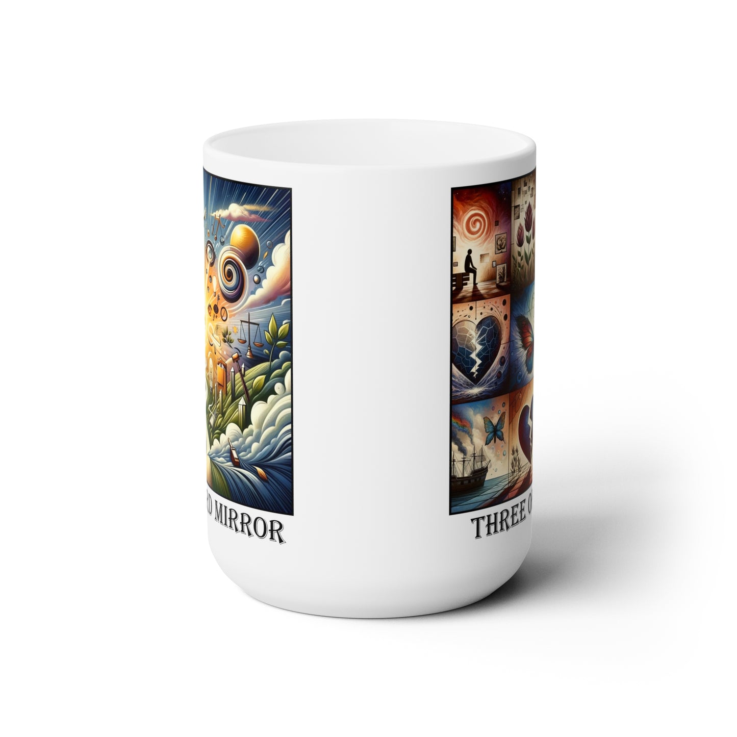 The Three of Spades Ceramic 15 oz Mug from the Some Weird Mirror Collection ~ Game Version ~