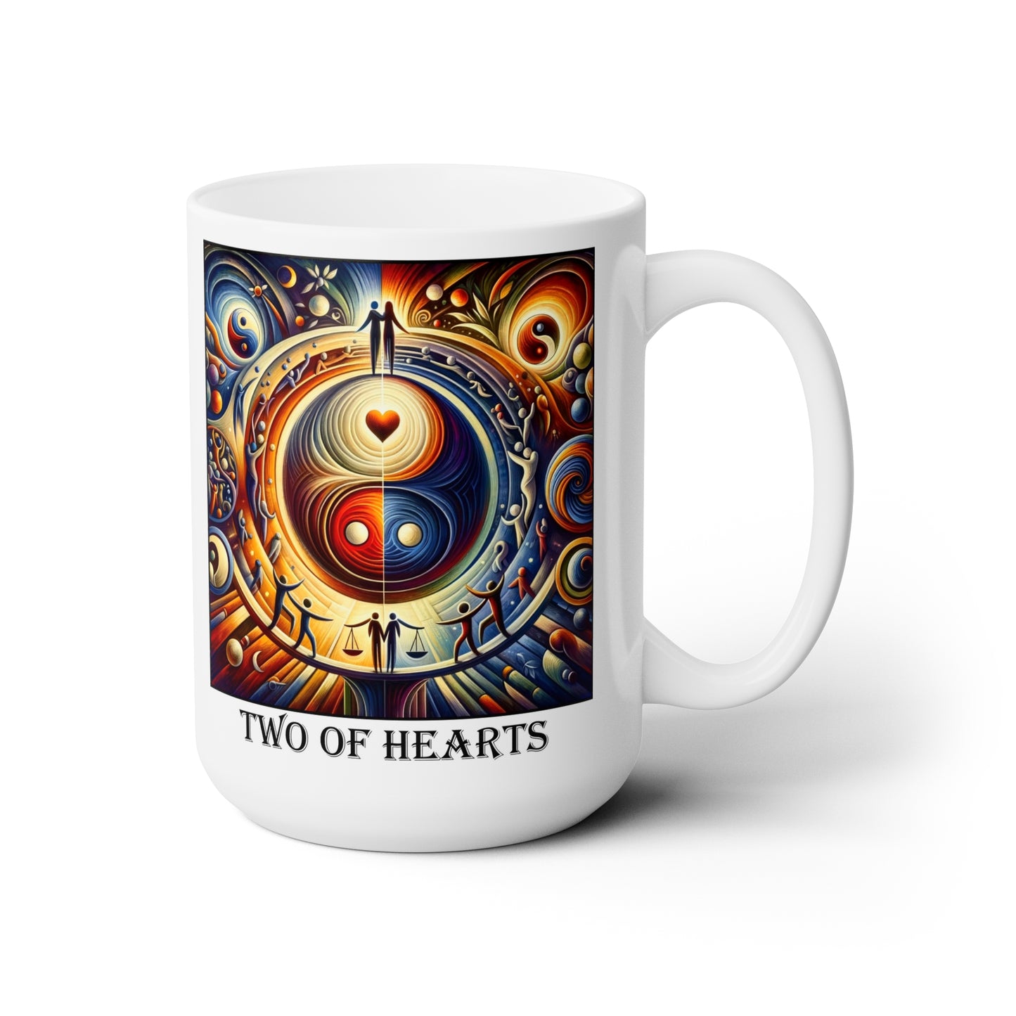 The Two of Hearts Ceramic 15 oz Mug from the Some Weird Mirror Collection ~ Game Version ~