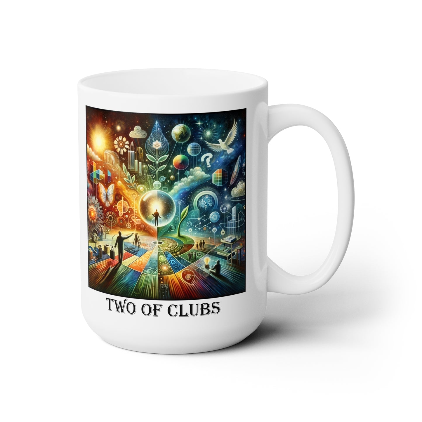 The Two of Clubs Ceramic 15 oz Mug from the Some Weird Mirror Collection ~ Game Version~