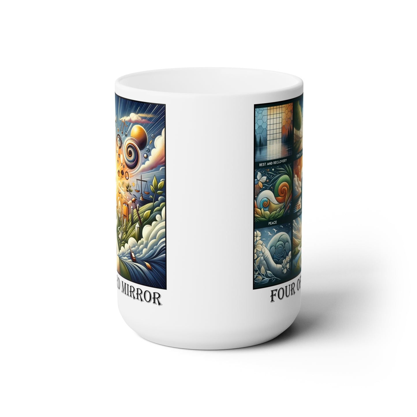 The Four of Spades Ceramic 15 oz Mug from the Some Weird Mirror Collection ~ Game Version ~