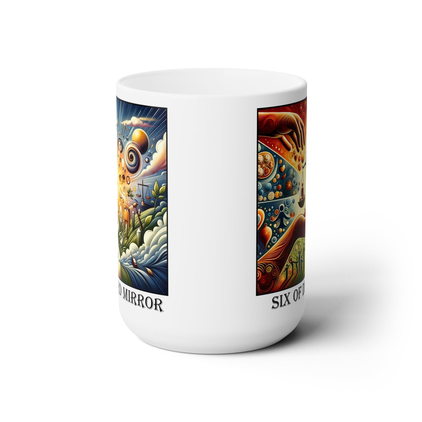 The Six of Diamonds Ceramic 15 oz Mug from the Some Weird Mirror Collection ~ Game Version ~