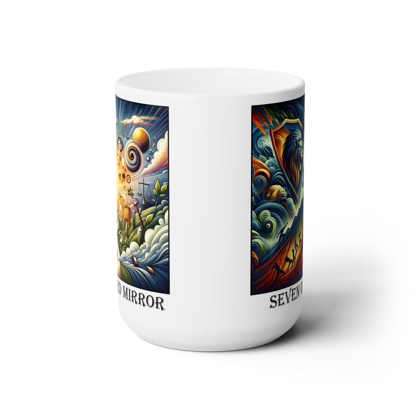 The Seven of Clubs Ceramic 15 oz Mug from the Some Weird Mirror Collection ~ Game Version~