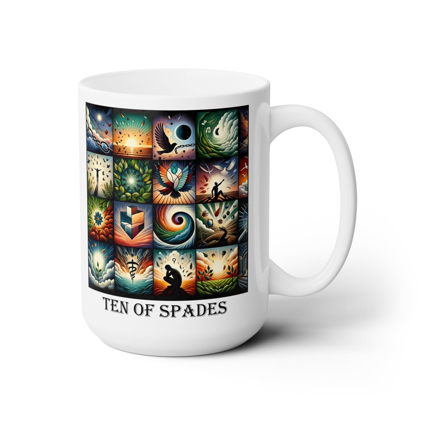 The Ten of Spades Ceramic 15 oz Mug from the Some Weird Mirror Collection ~ Game Version ~