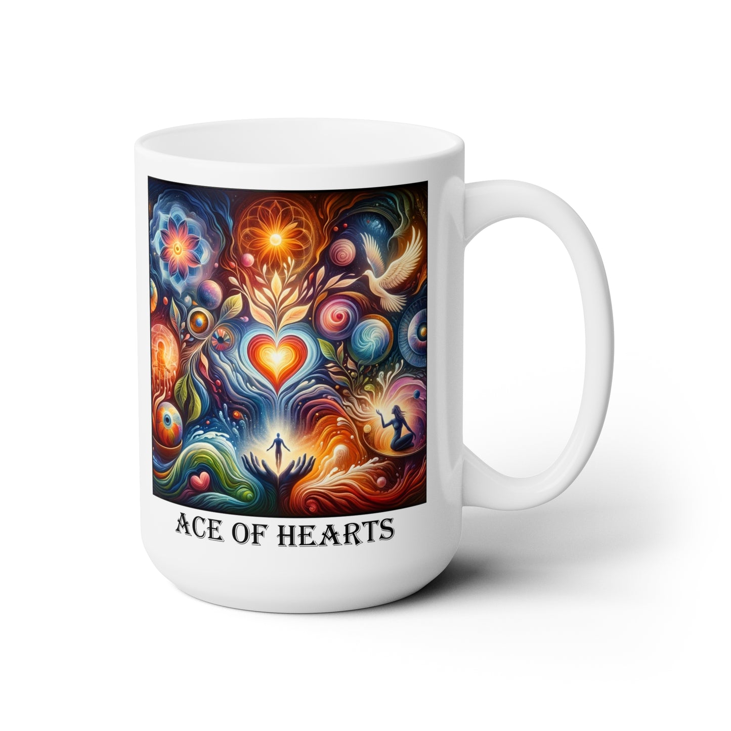 The Ace of Hearts Ceramic 15 oz Mug from the Some Weird Mirror Collection ~ Game Version ~