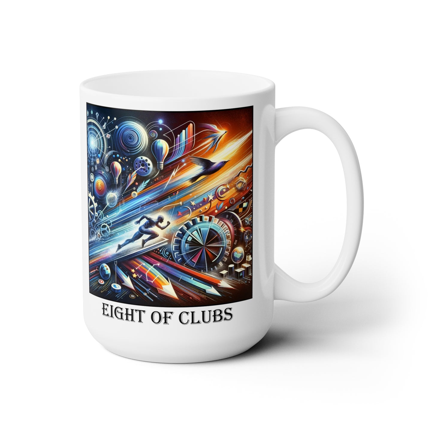 The Eight of Clubs Ceramic 15 oz Mug from the Some Weird Mirror Collection ~ Game Version~