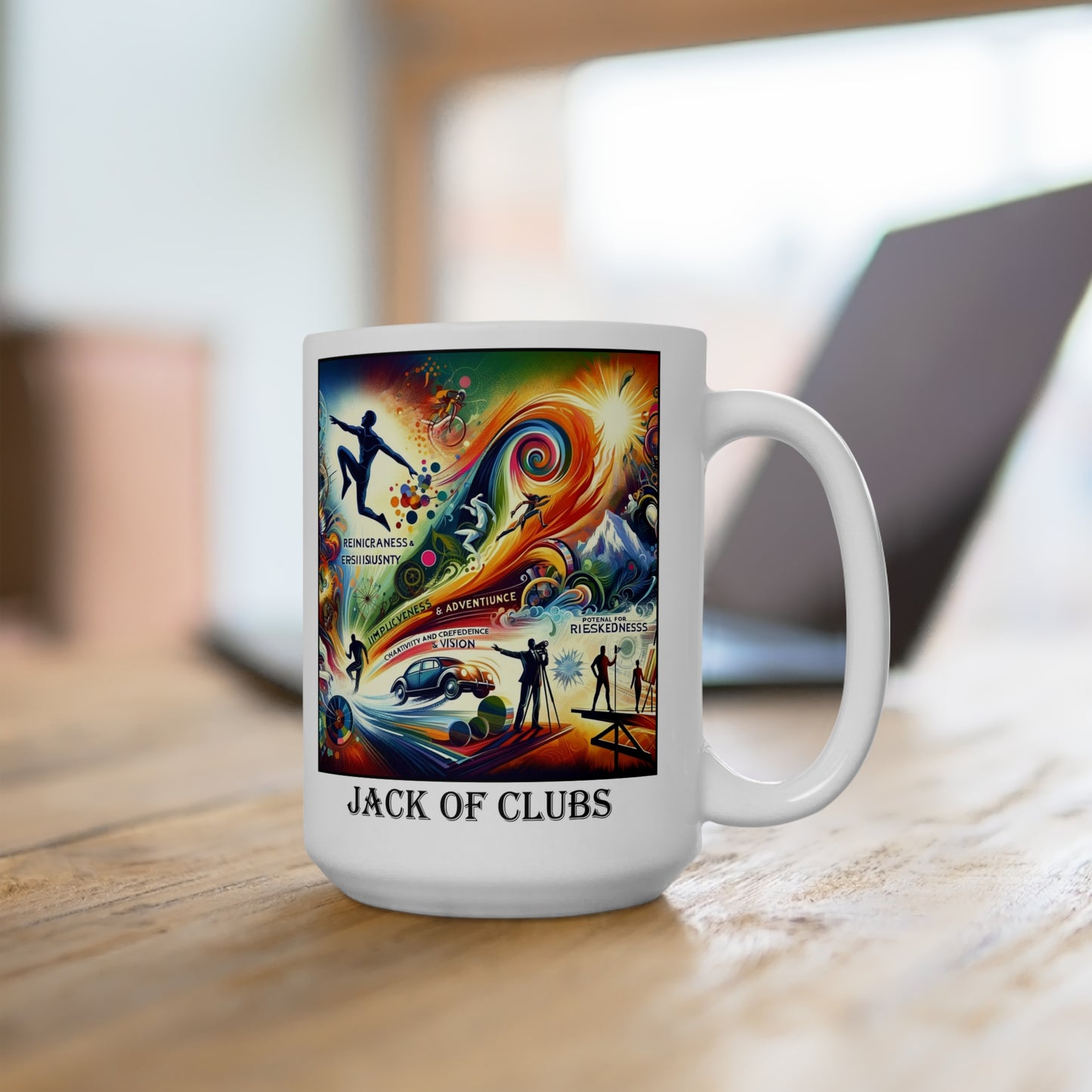 The Jack of Clubs Ceramic 15 oz Mug from the Some Weird Mirror Collection ~ Game Version~
