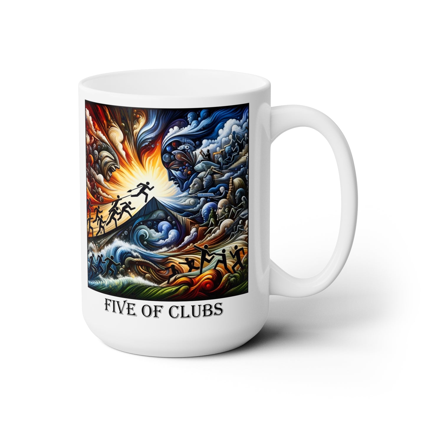 The Five of Clubs Ceramic 15 oz Mug from the Some Weird Mirror Collection ~ Game Version~