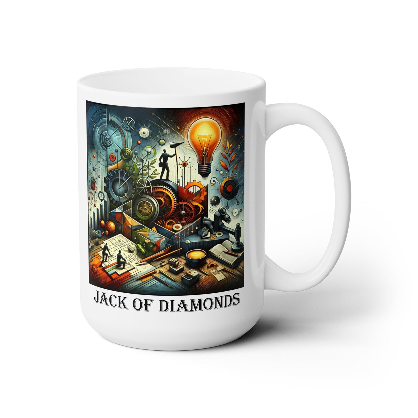 The Jack of Diamonds Ceramic 15 oz Mug from the Some Weird Mirror Collection ~ Game Version ~