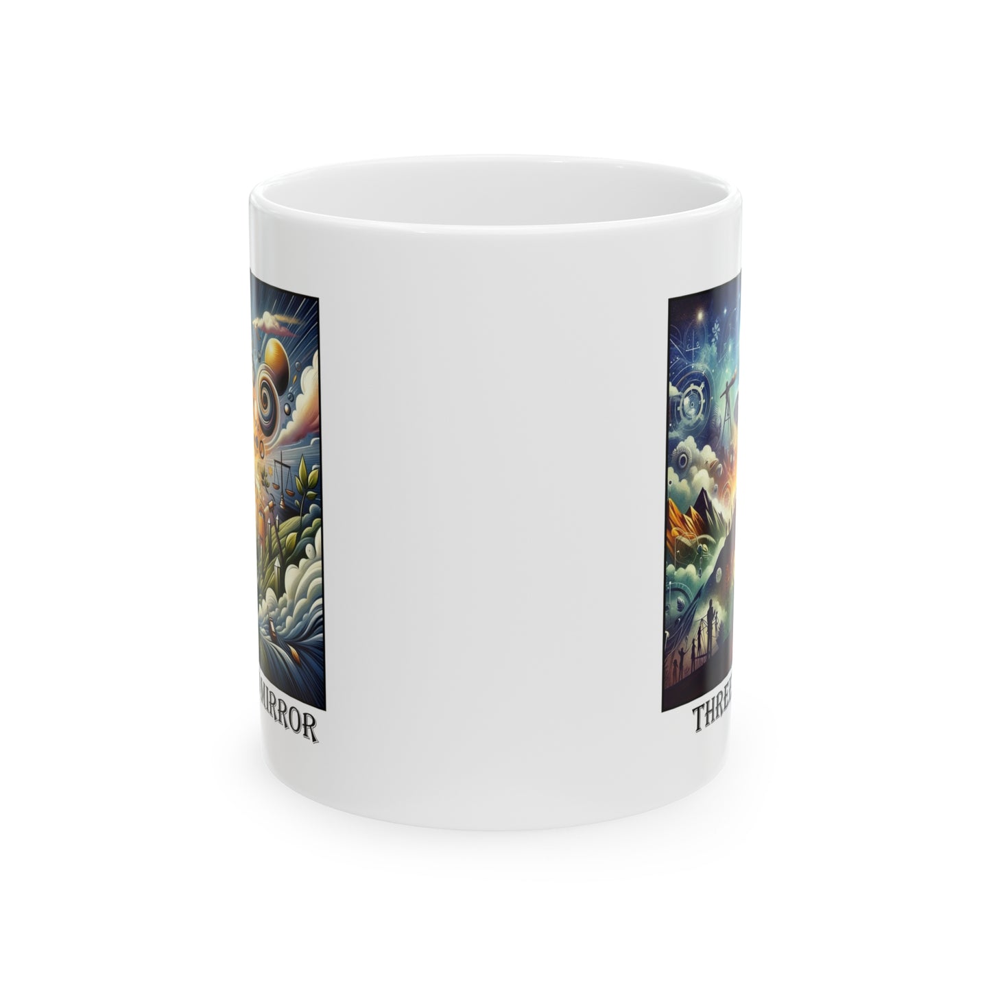 The Three of Clubs Ceramic 11 oz Mug from the Some Weird Mirror Collection ~ Game Version~