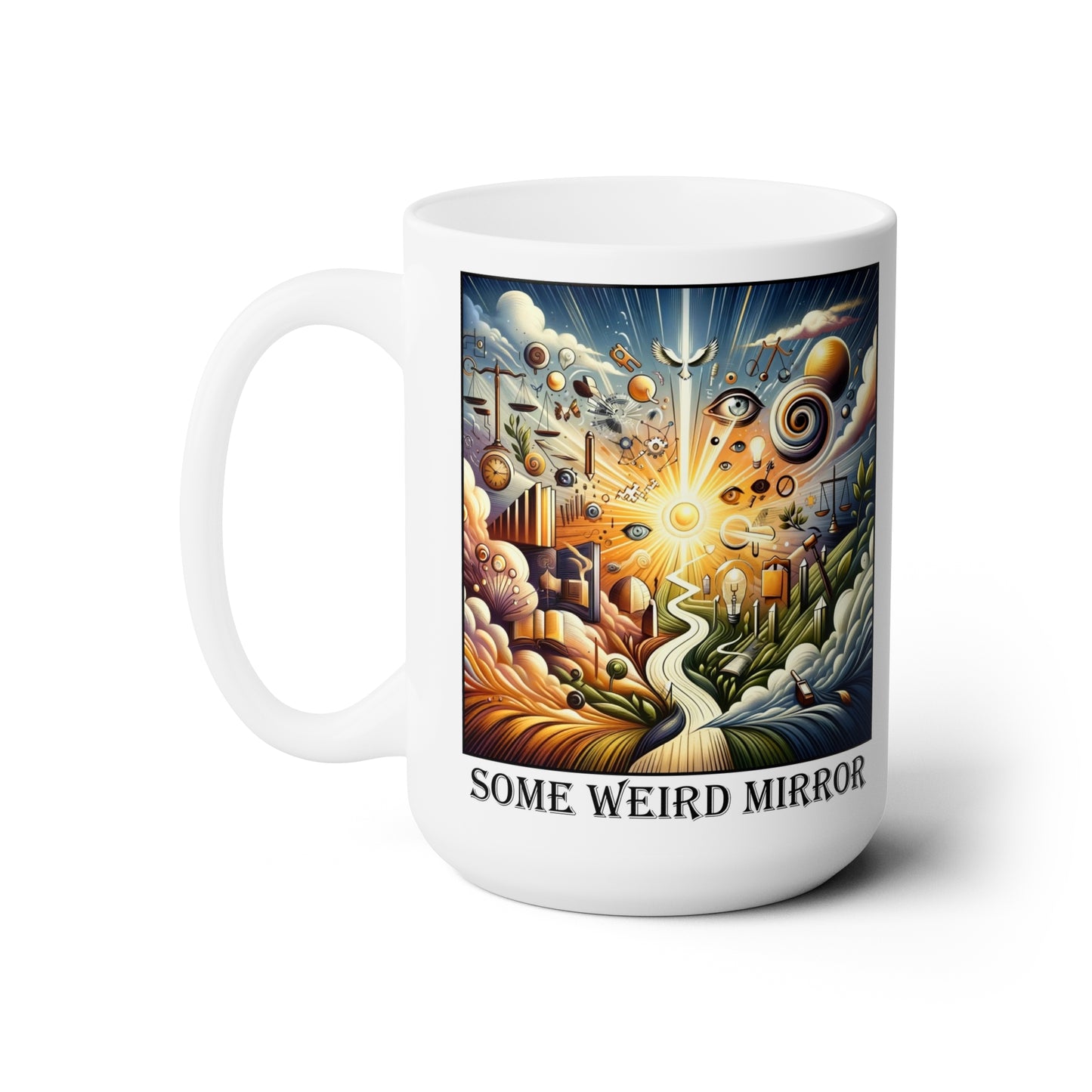 The Six of Clubs Ceramic 15 oz Mug from the Some Weird Mirror Collection ~ Game Version~