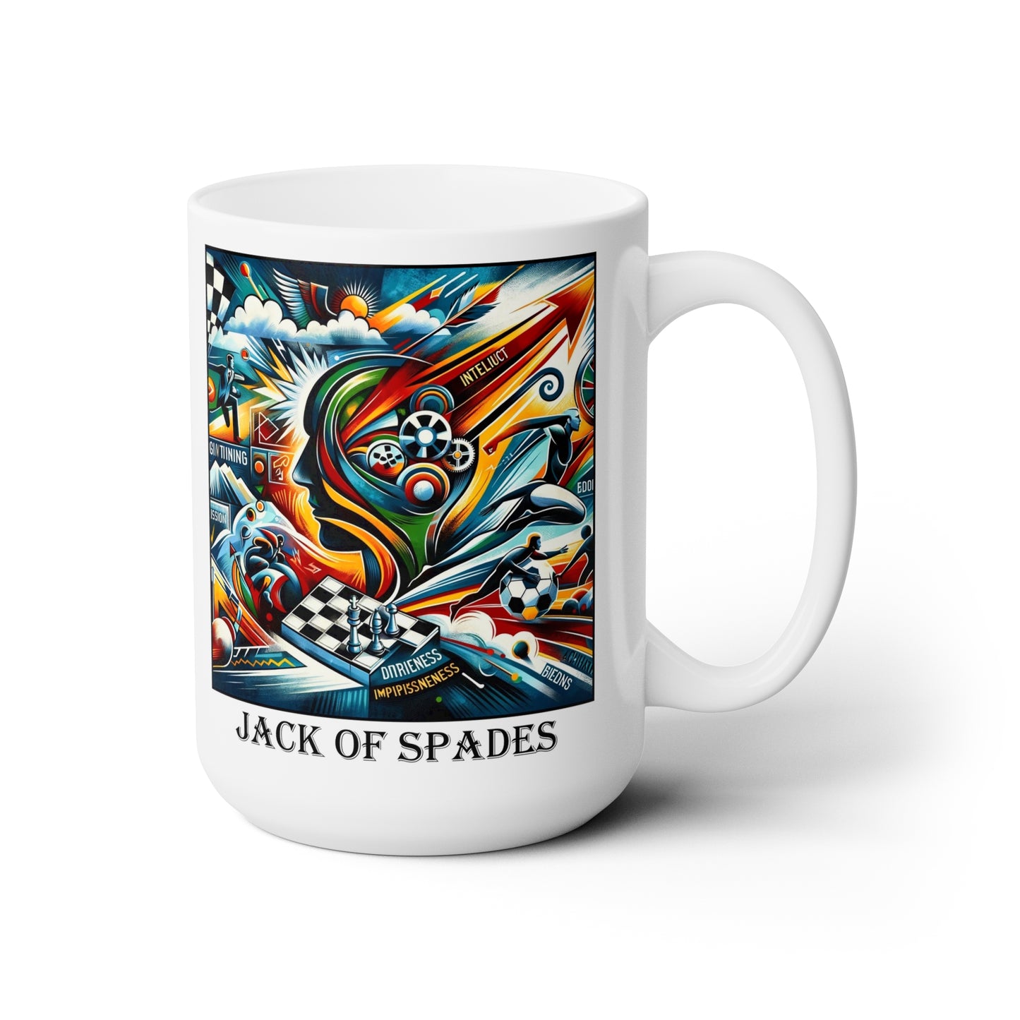 The Jack of Spades Ceramic 15 oz Mug from the Some Weird Mirror Collection ~ Game Version ~