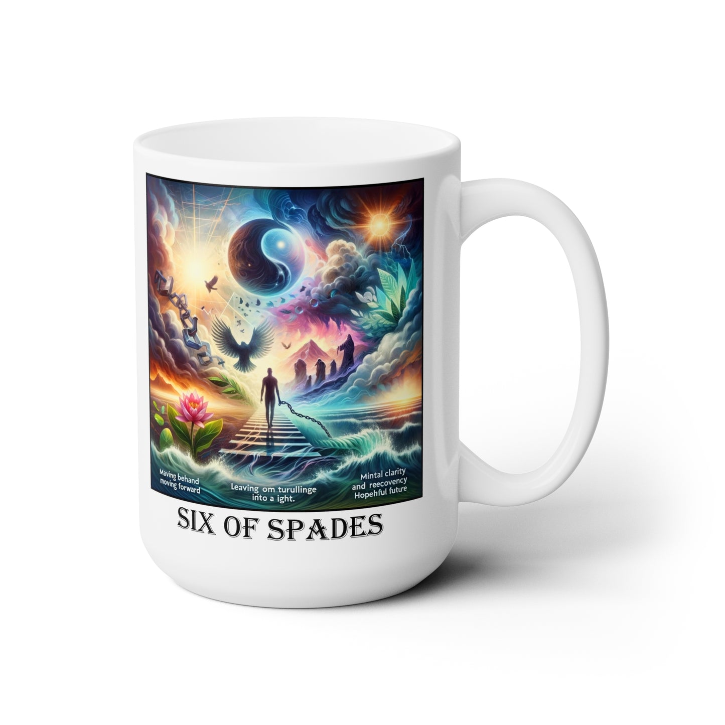 The Six of Spades Ceramic 15 oz Mug from the Some Weird Mirror Collection ~ Game Version ~