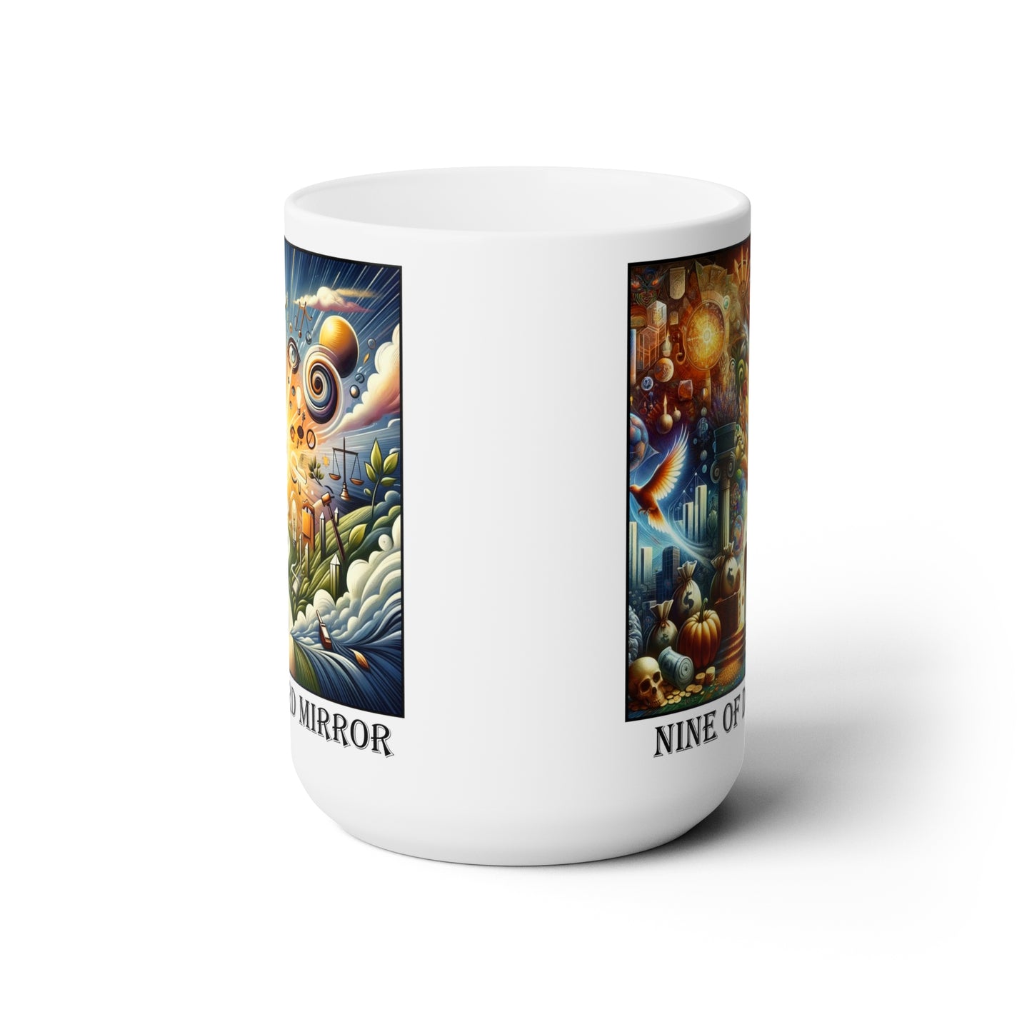 The Nine of Diamonds Ceramic 15 oz Mug from the Some Weird Mirror Collection ~ Game Version ~