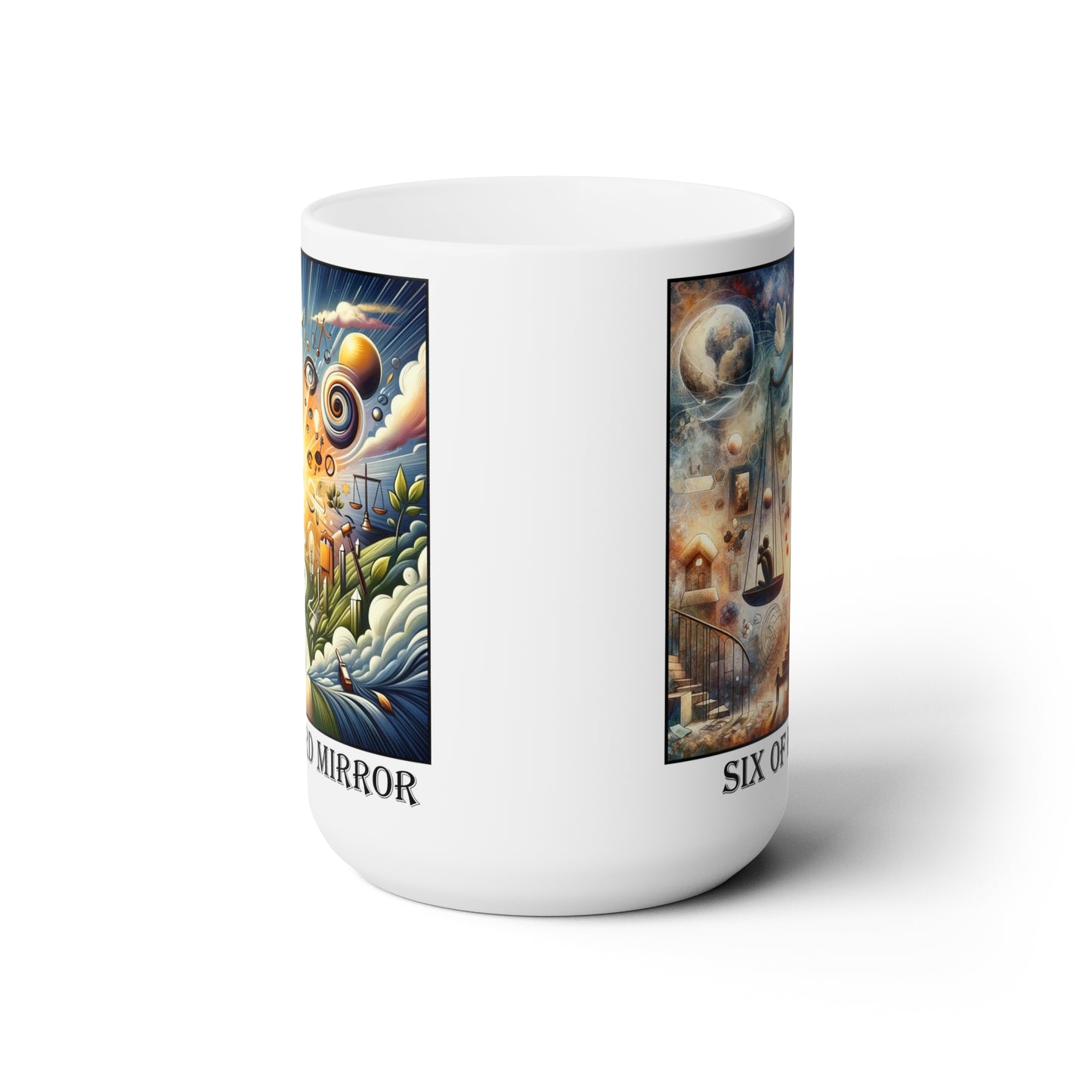 The Six of Hearts Ceramic 15 oz Mug from the Some Weird Mirror Collection ~ Game Version ~