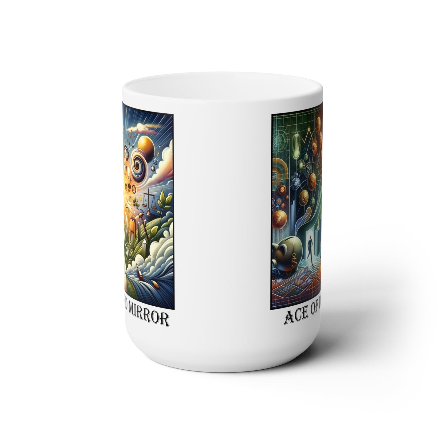 The Ace of Diamonds Ceramic 15 oz Mug from the Some Weird Mirror Collection ~ Game Version~