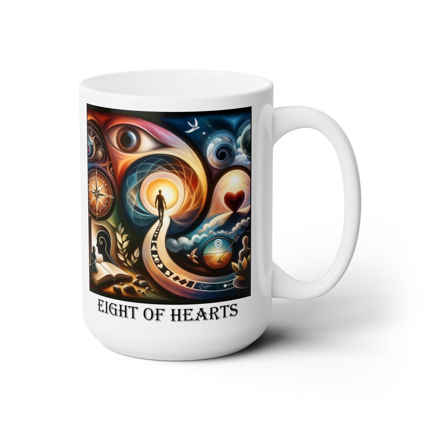 The Eight of Hearts Ceramic 15 oz Mug from the Some Weird Mirror Collection ~ Game Version ~