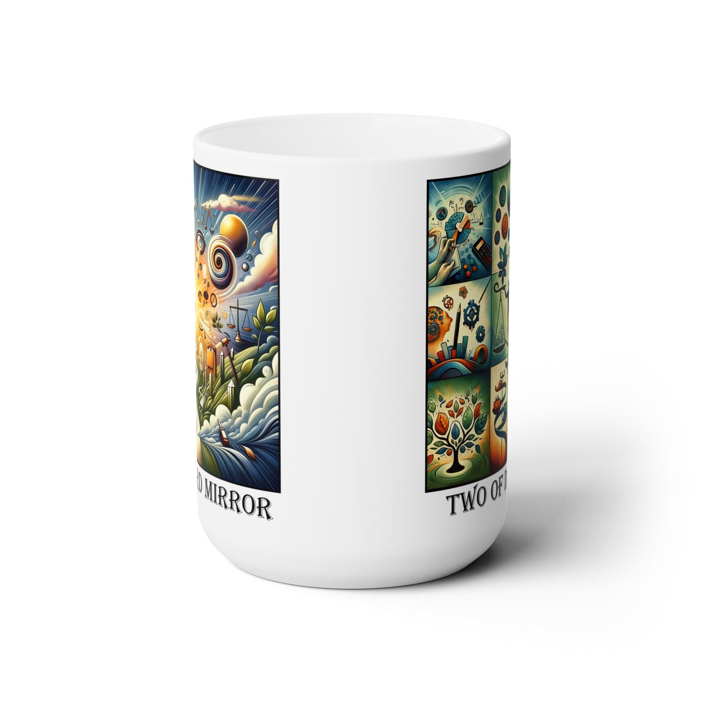 The Two of Diamonds Ceramic 15 oz Mug from the Some Weird Mirror Collection ~ Game Version ~