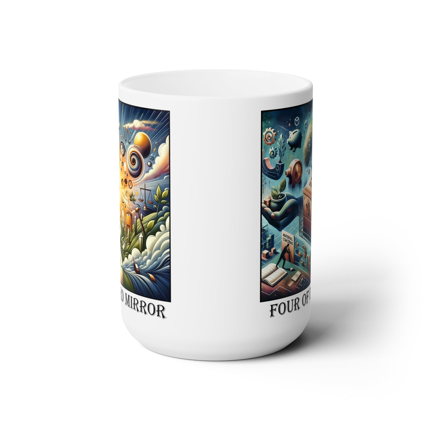 The Four of Diamonds Ceramic 15 oz Mug from the Some Weird Mirror Collection ~ Game Version~