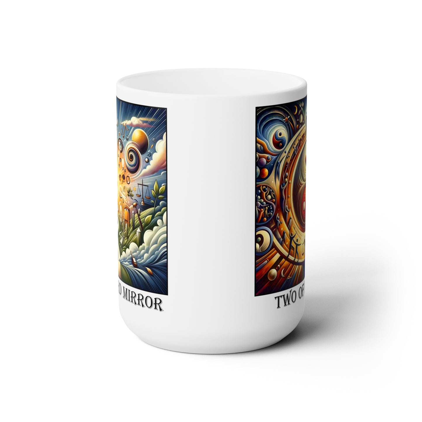 The Two of Hearts Ceramic 15 oz Mug from the Some Weird Mirror Collection ~ Game Version ~