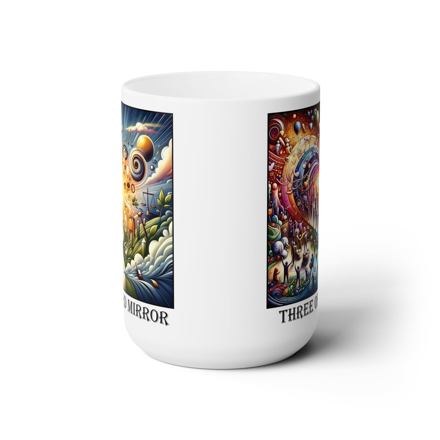 The Three of Hearts Ceramic 15 oz Mug from the Some Weird Mirror Collection ~ Game Version ~