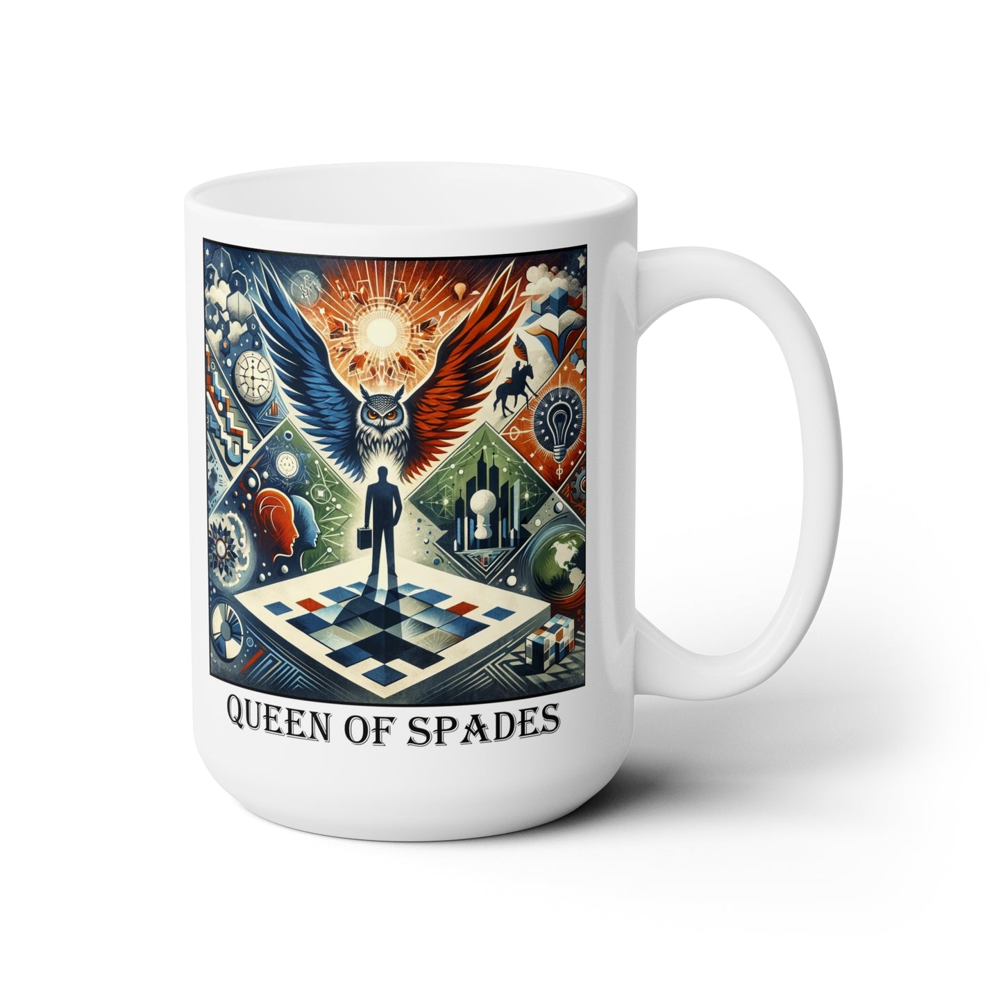 The Queen of Spades Ceramic 15 oz Mug from the Some Weird Mirror Collection ~ Game Version ~