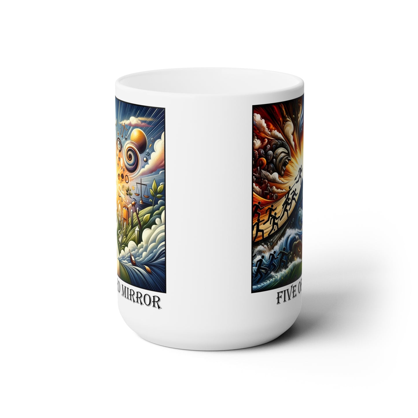 The Five of Clubs Ceramic 15 oz Mug from the Some Weird Mirror Collection ~ Game Version~
