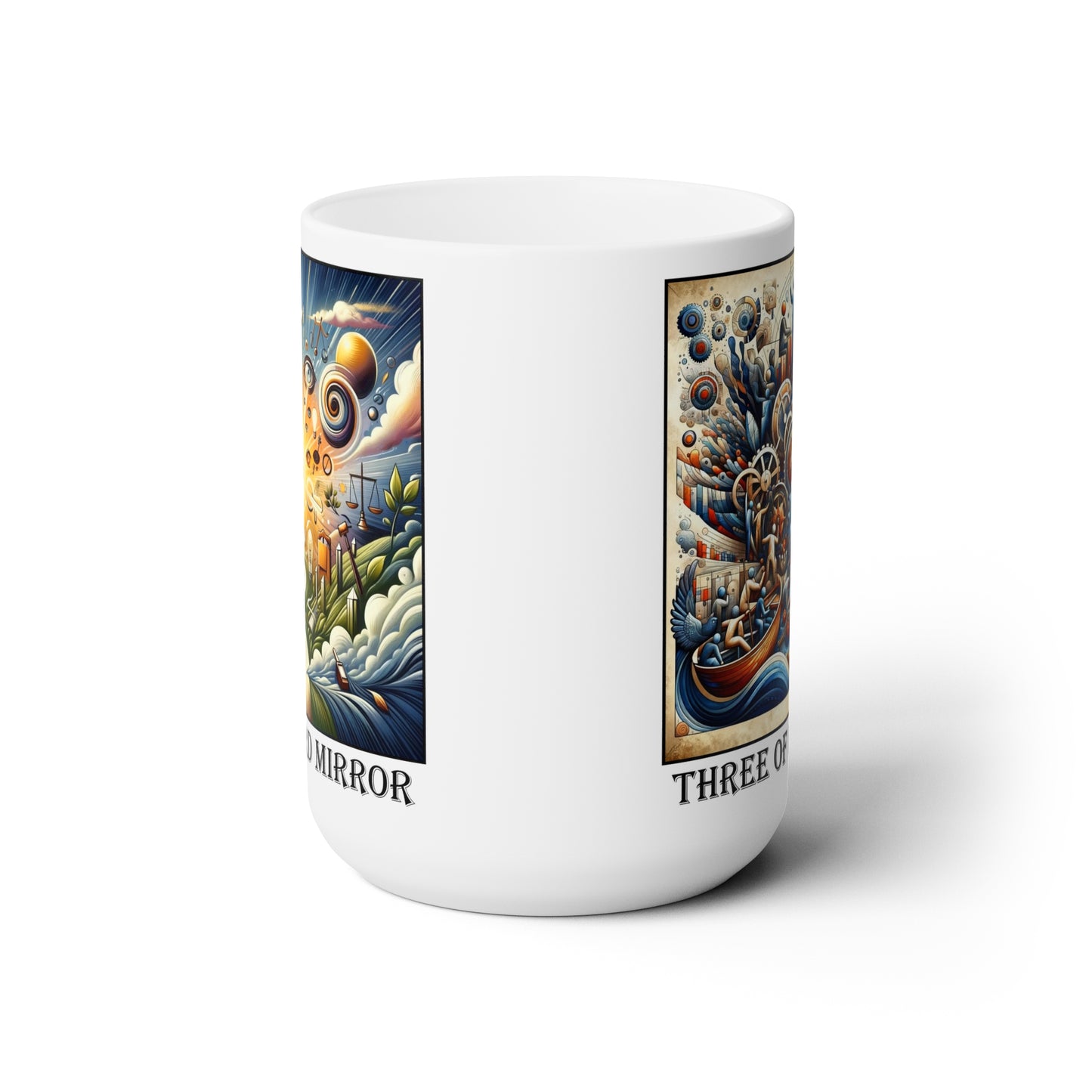 The Three of Diamonds Ceramic 15 oz Mug from the Some Weird Mirror Collection ~ Game Version~