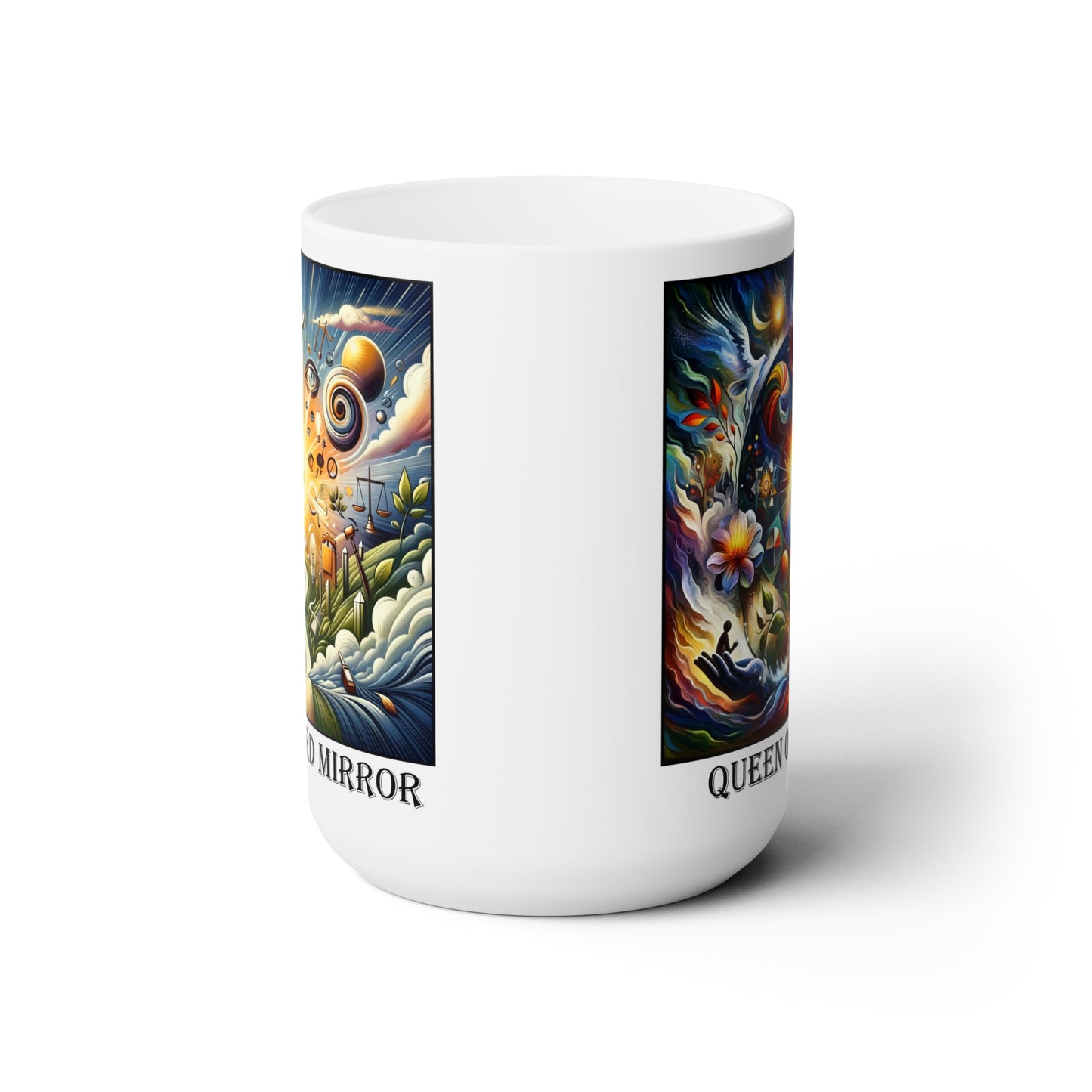 The Queen of Clubs Ceramic 15 oz Mug from the Some Weird Mirror Collection ~ Game Version~