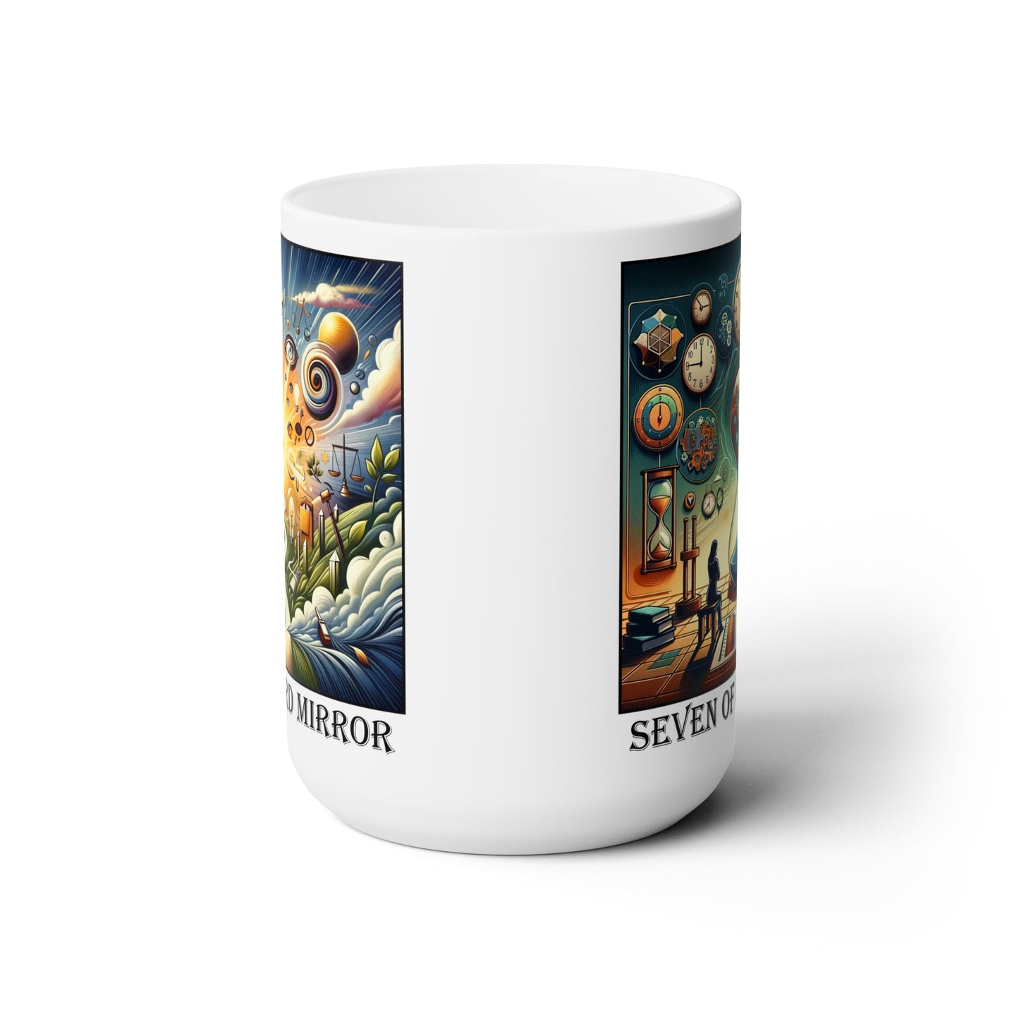 The Seven of Diamonds Ceramic 15 oz Mug from the Some Weird Mirror Collection ~ Game Version ~