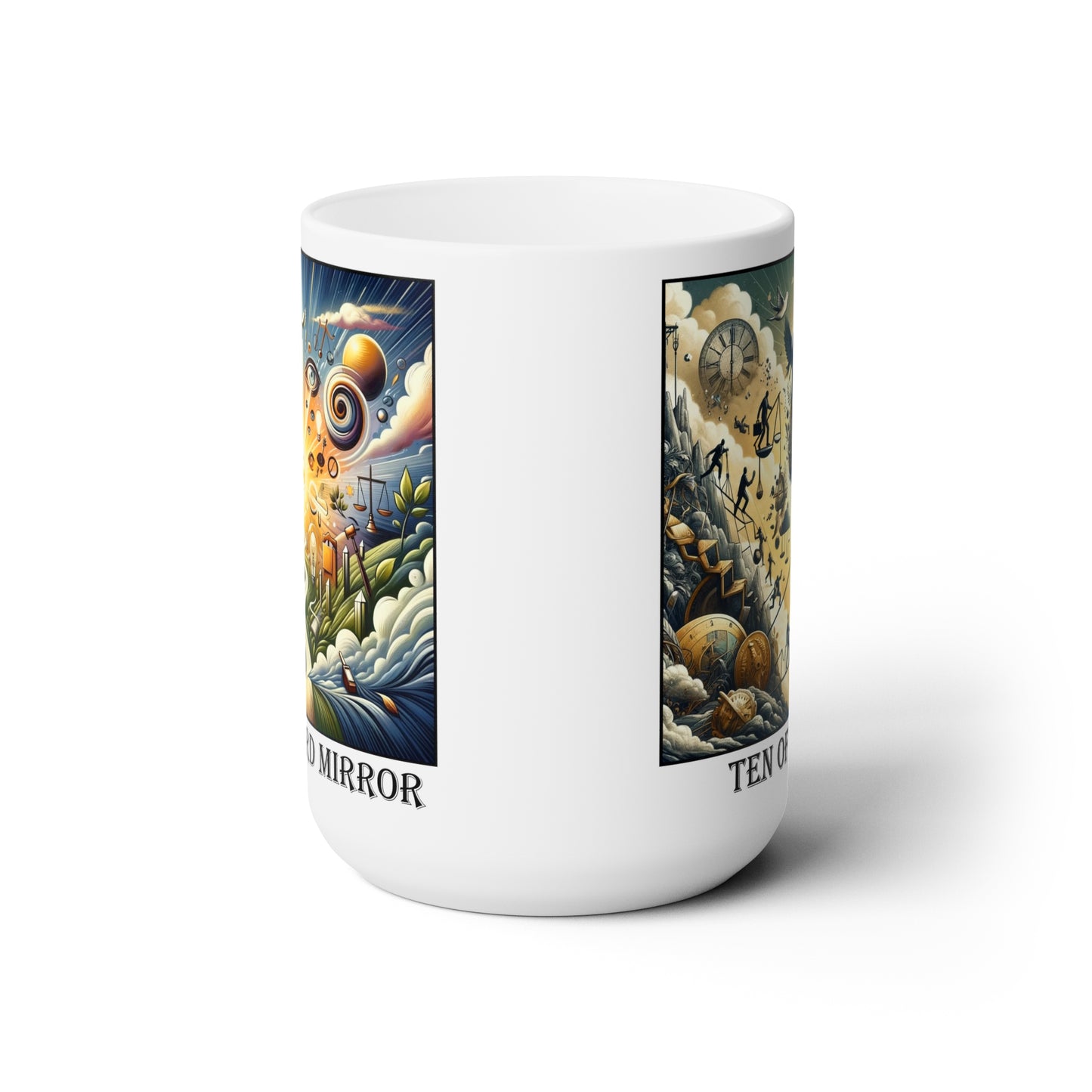 The Ten of Clubs Ceramic 15 oz Mug from the Some Weird Mirror Collection ~ Game Version~