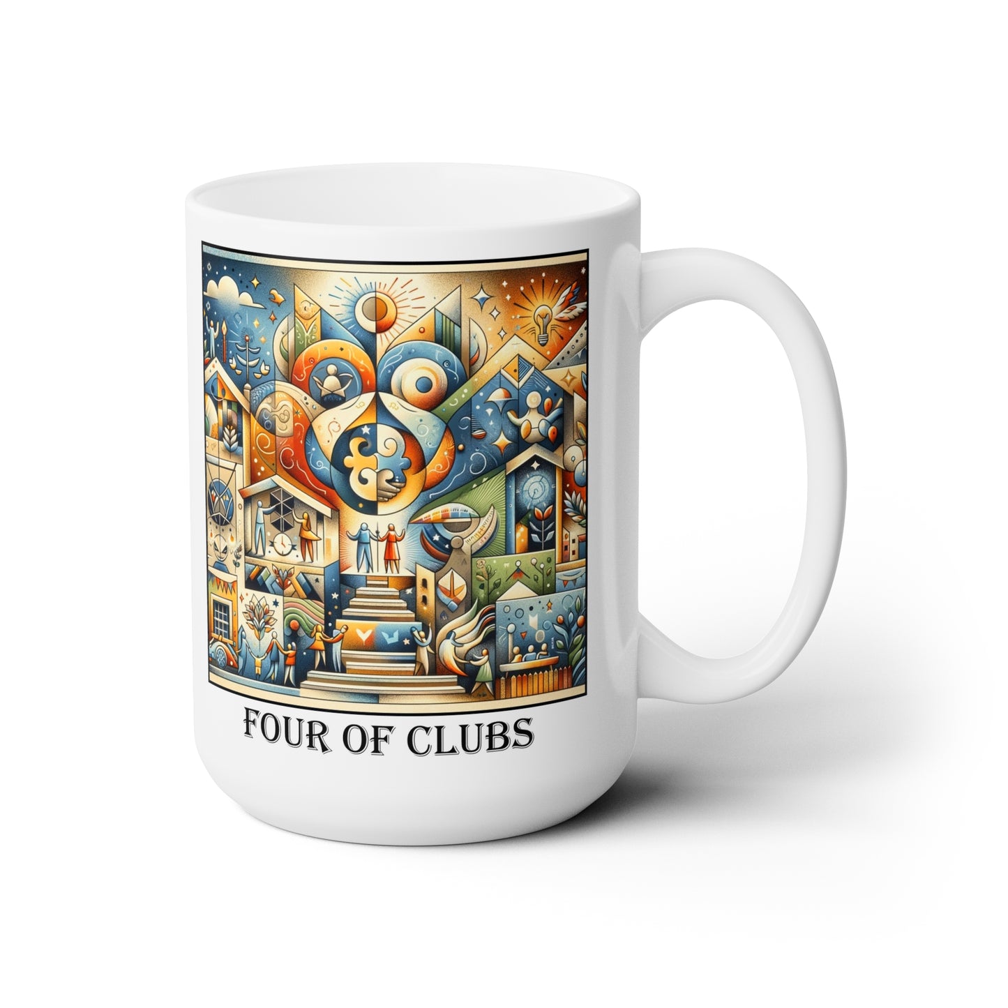 The Four of Clubs Ceramic 15 oz Mug from the Some Weird Mirror Collection ~ Game Version~