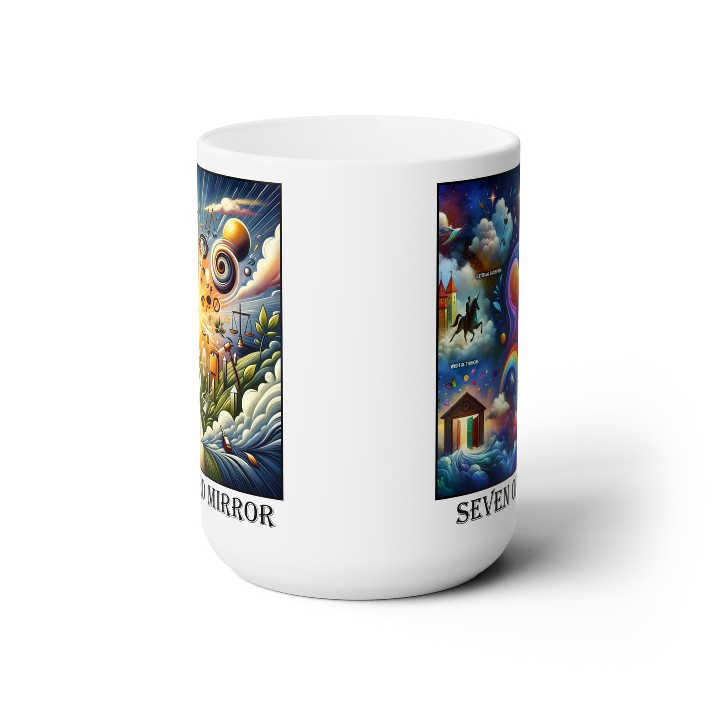 The Seven of Hearts Ceramic 15 oz Mug from the Some Weird Mirror Collection ~ Game Version ~