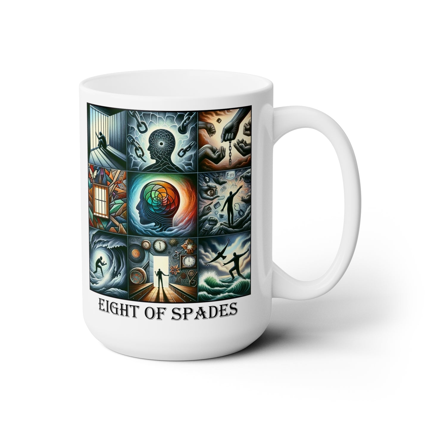 The Eight of Spades Ceramic 15 oz Mug from the Some Weird Mirror Collection ~ Game Version ~