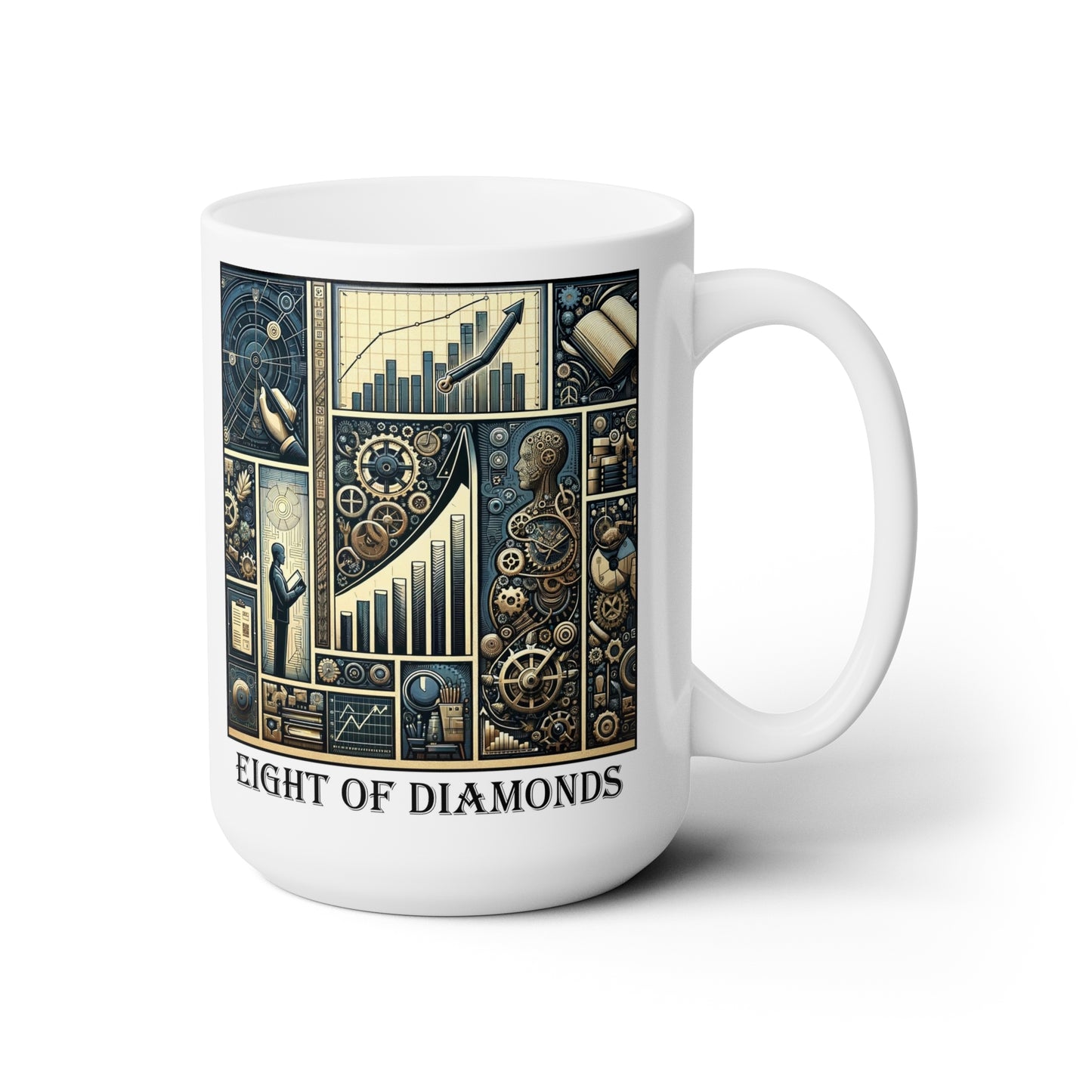 The Eight of Diamonds Ceramic 15 oz Mug from the Some Weird Mirror Collection ~ Game Version ~