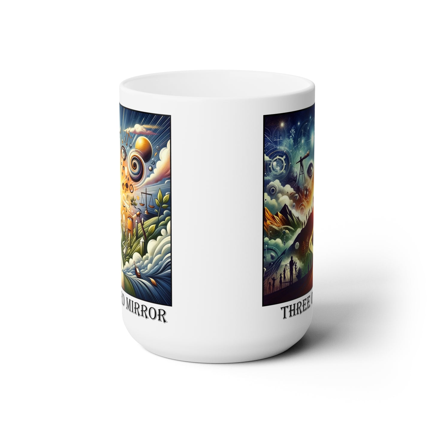 The Three of Clubs Ceramic 15 oz Mug from the Some Weird Mirror Collection ~ Game Version~