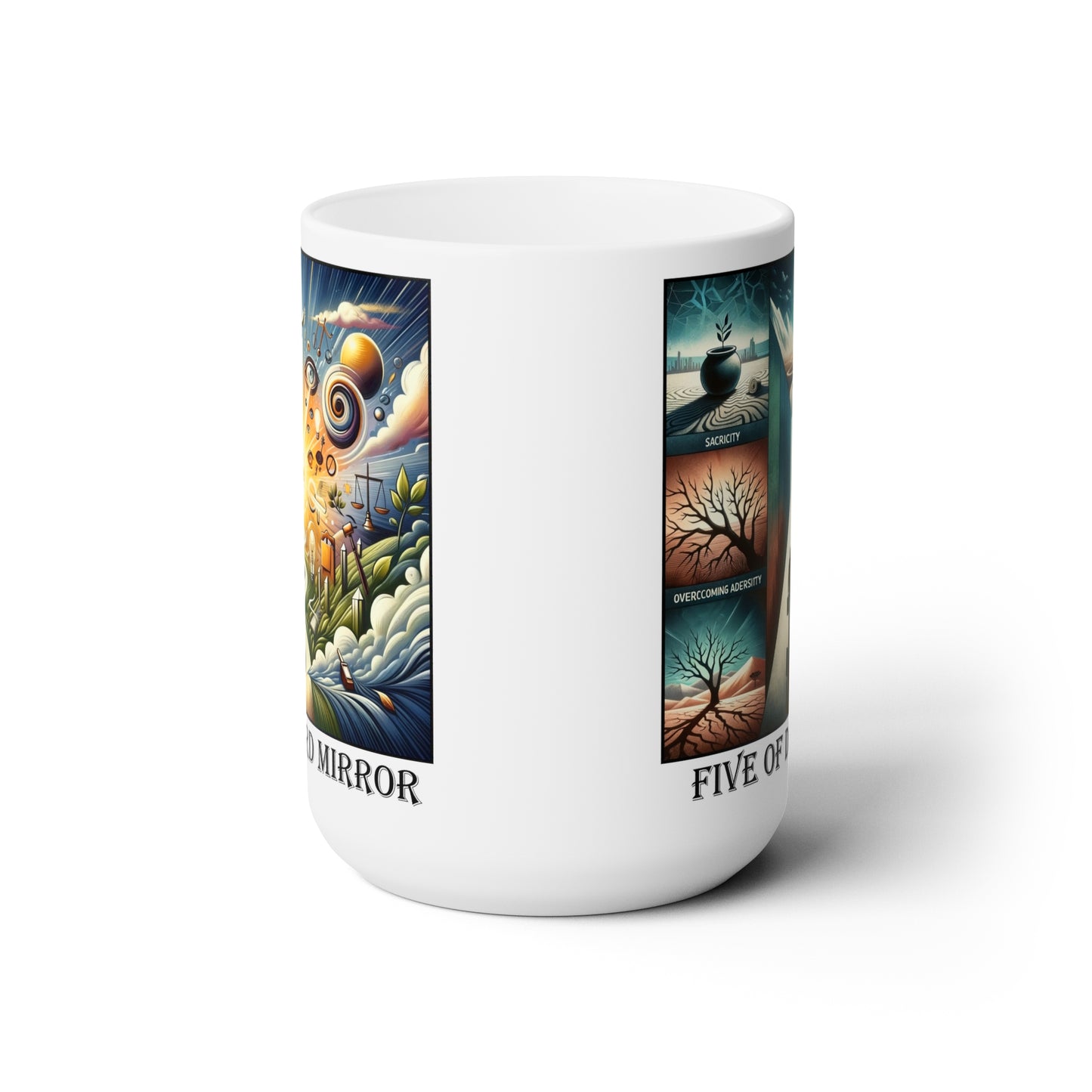 The Five of Diamonds Ceramic 15 oz Mug from the Some Weird Mirror Collection ~ Game Version~