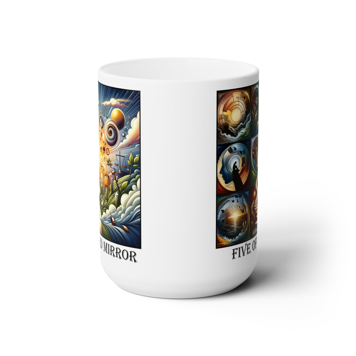 The Five of Hearts Ceramic 15 oz Mug from the Some Weird Mirror Collection ~ Game Version ~