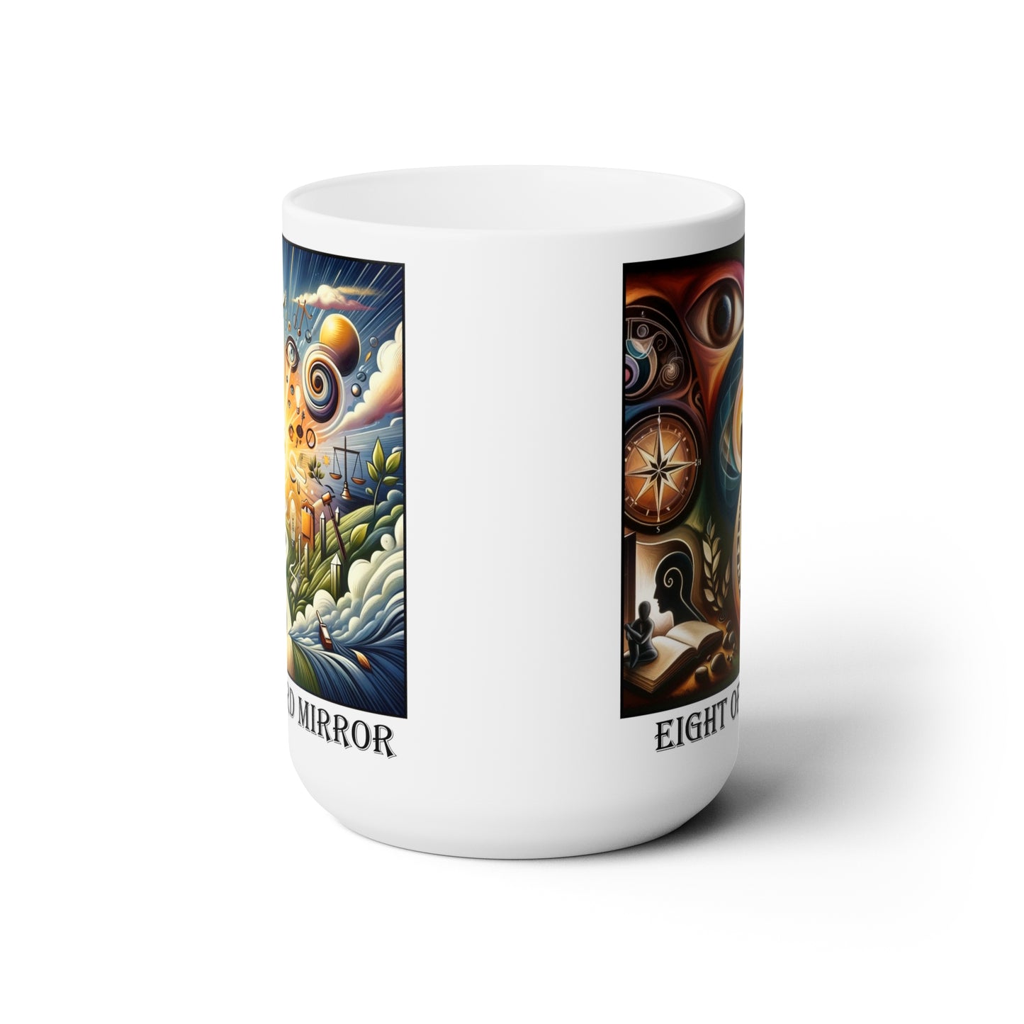 The Eight of Hearts Ceramic 15 oz Mug from the Some Weird Mirror Collection ~ Game Version ~
