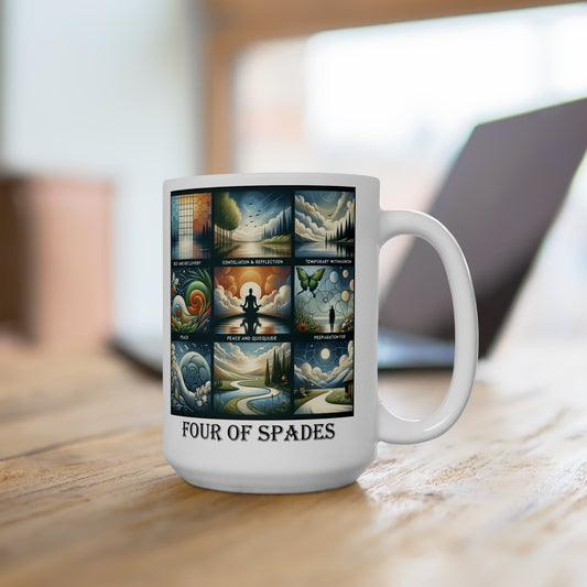 The  Four of Spades Ceramic 15 oz Mug from the Some Weird Mirror Collection ~ Game Version ~