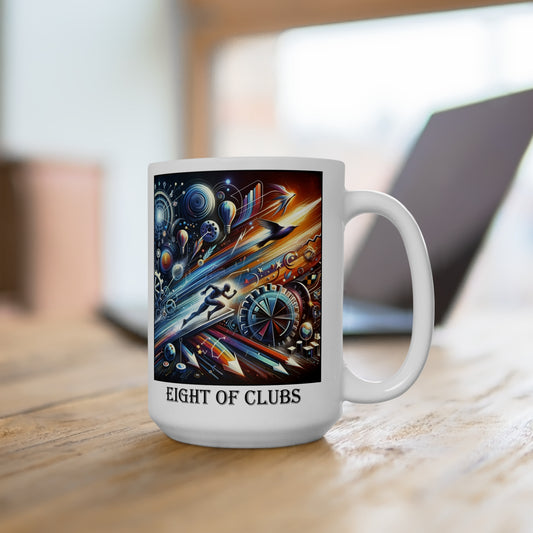 The Eight of Clubs Ceramic 15 oz Mug from the Some Weird Mirror Collection ~ Game Version~