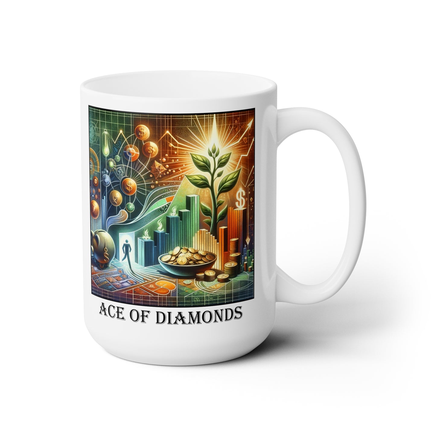 The Ace of Diamonds Ceramic 15 oz Mug from the Some Weird Mirror Collection ~ Game Version~