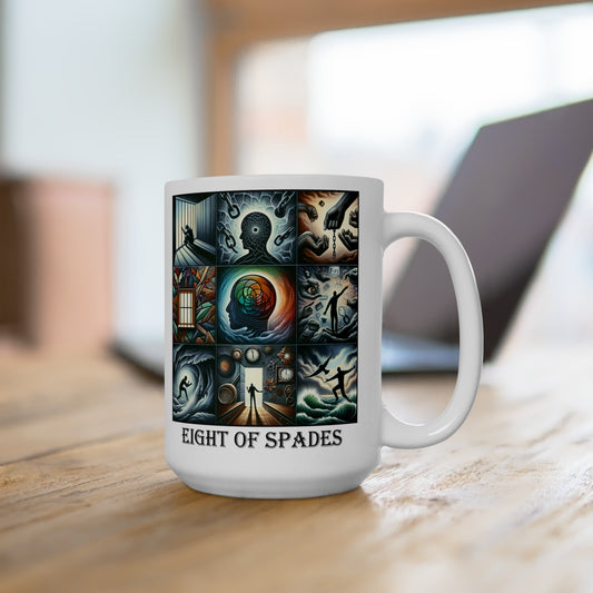 The  Eight of Spades Ceramic 15 oz Mug from the Some Weird Mirror Collection ~ Game Version ~