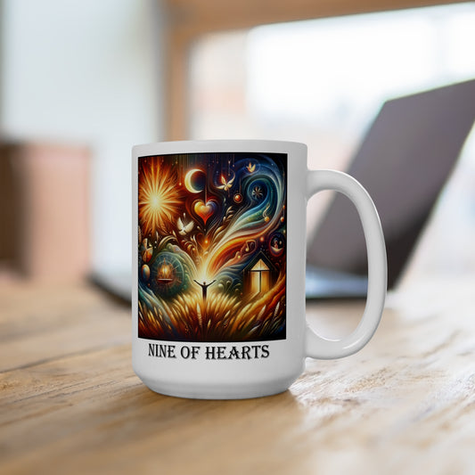 The Nine of Hearts Ceramic 15 oz Mug from the Some Weird Mirror Collection ~ Game Version ~
