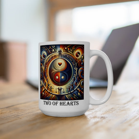 The Two of Hearts Ceramic 15 oz Mug from the Some Weird Mirror Collection ~ Game Version ~